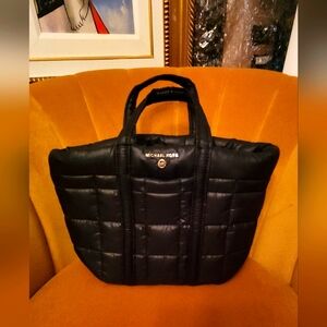 Michael Kors Stirling Small Quilted Recycled Polyester Tote Bag - Black